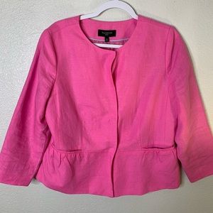 Talbots Pink Peplum linen jacket